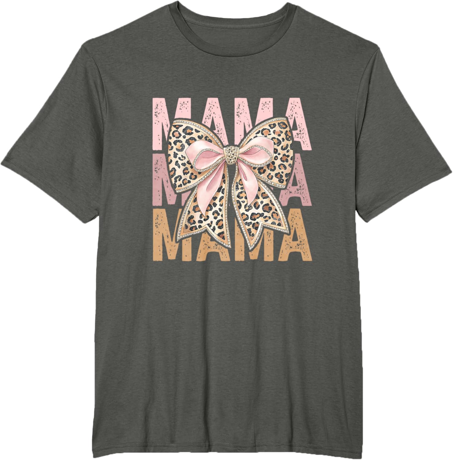 Retro Leopard Mama,Cute Mom Retro Coquette Bow Mother's Day