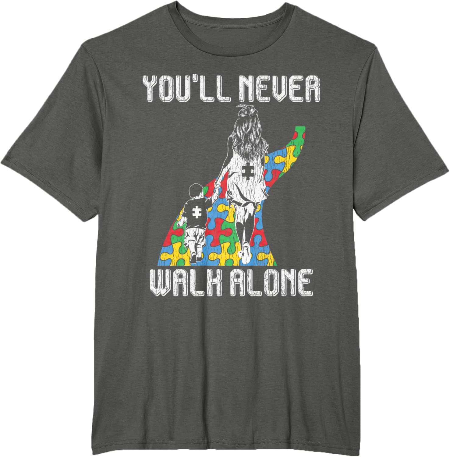 Vintage Mother Son Family Autistic Kids Autism Awareness Mom