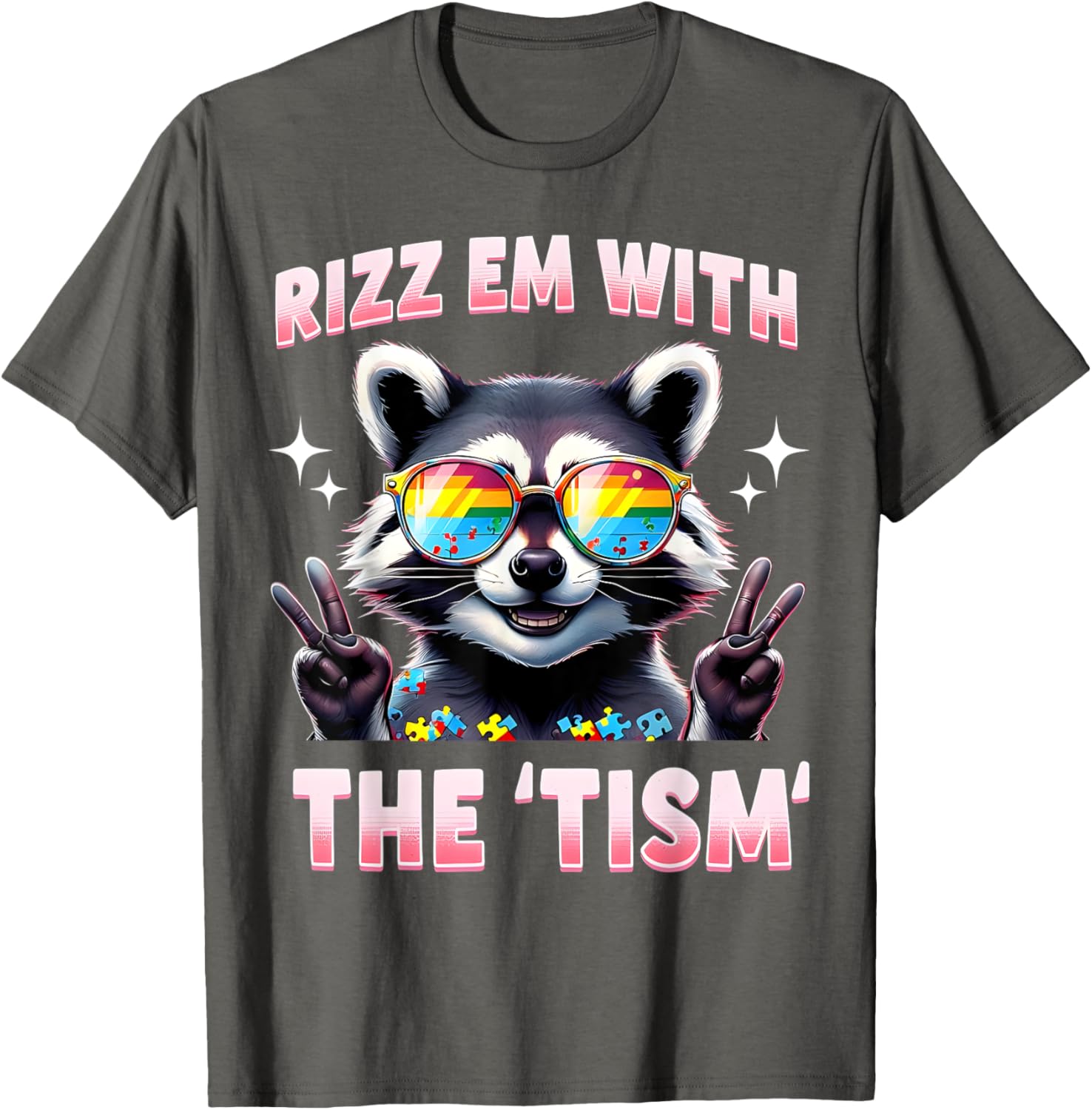 Autism Funny Rizz Em With The Tism Meme Autistic Racoon