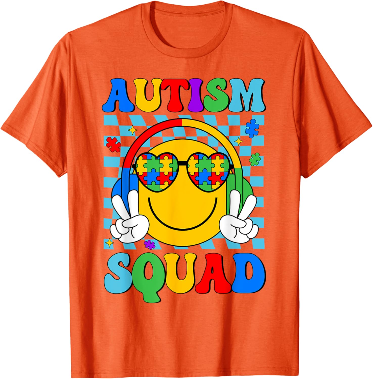 Autism Awareness Autism Squad Support Smile Face Women Men