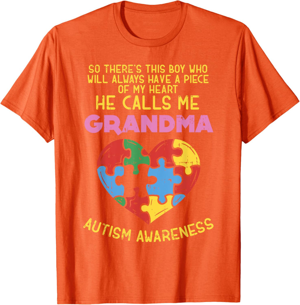 Grandma Autism Awareness Shirt Austistic Boy Piece My Heart