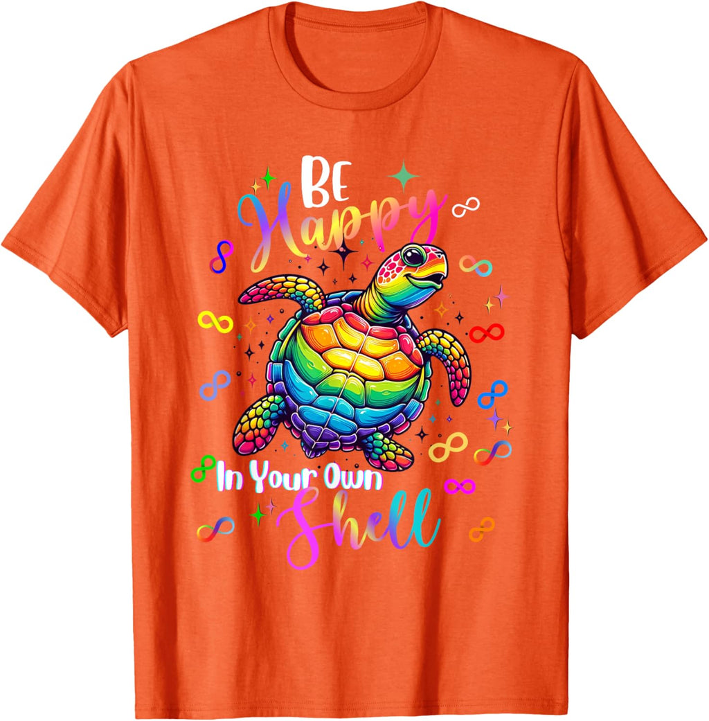 Rainbow Turtle Be Happy In Your Own Shell Autism Awareness