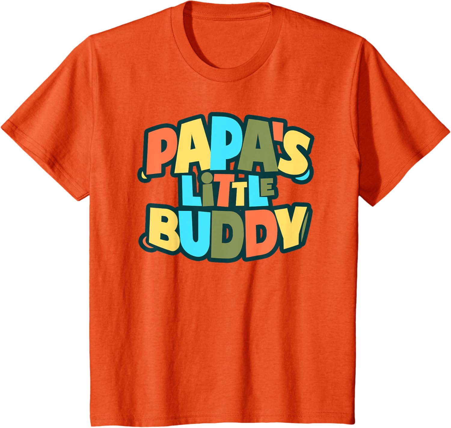 Kids Papa's Little Buddy Shirt Cute Toddlers Fathers Day Outfit