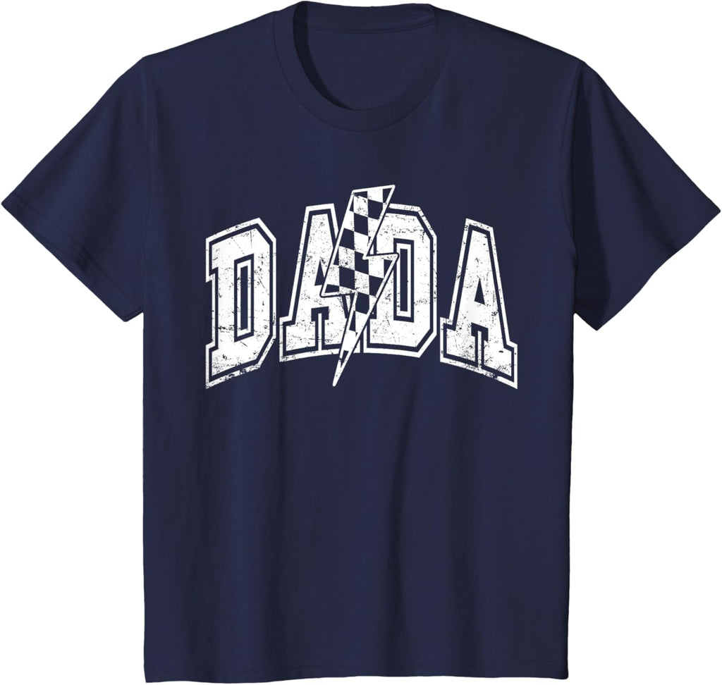 Dada Lightning Bolt Checkered Varsity Dad Men Father's Day