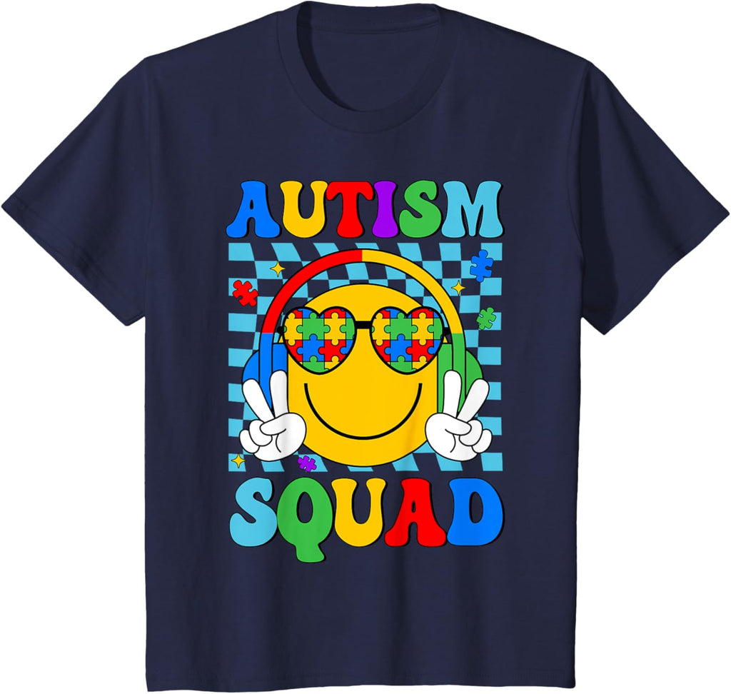 Autism Awareness Autism Squad Support Smile Face Women Men