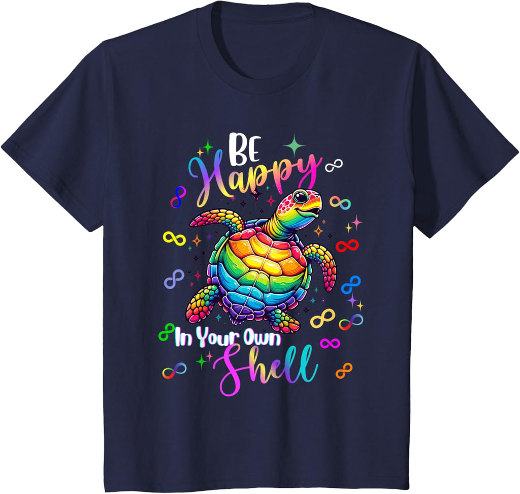 Rainbow Turtle Be Happy In Your Own Shell Autism Awareness