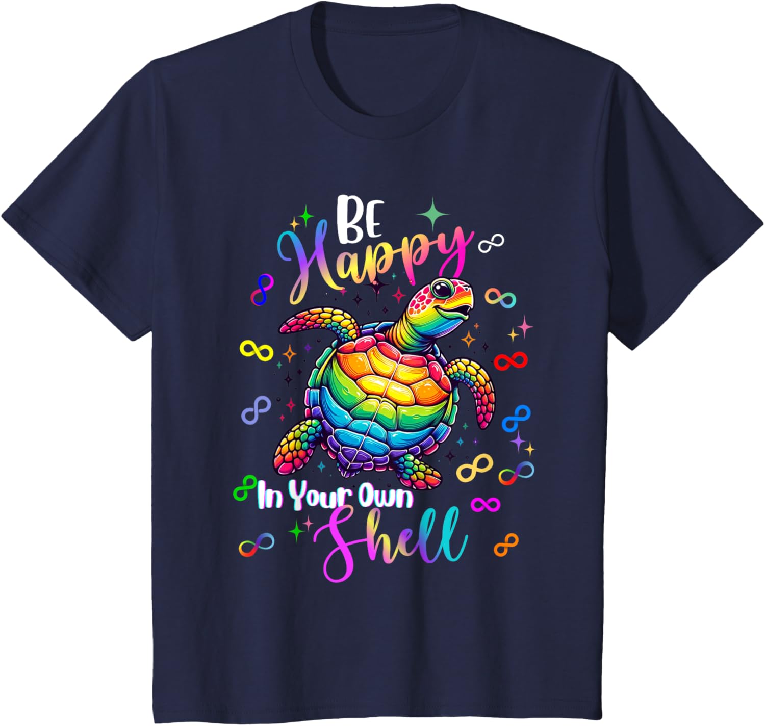 Rainbow Turtle Be Happy In Your Own Shell Autism Awareness