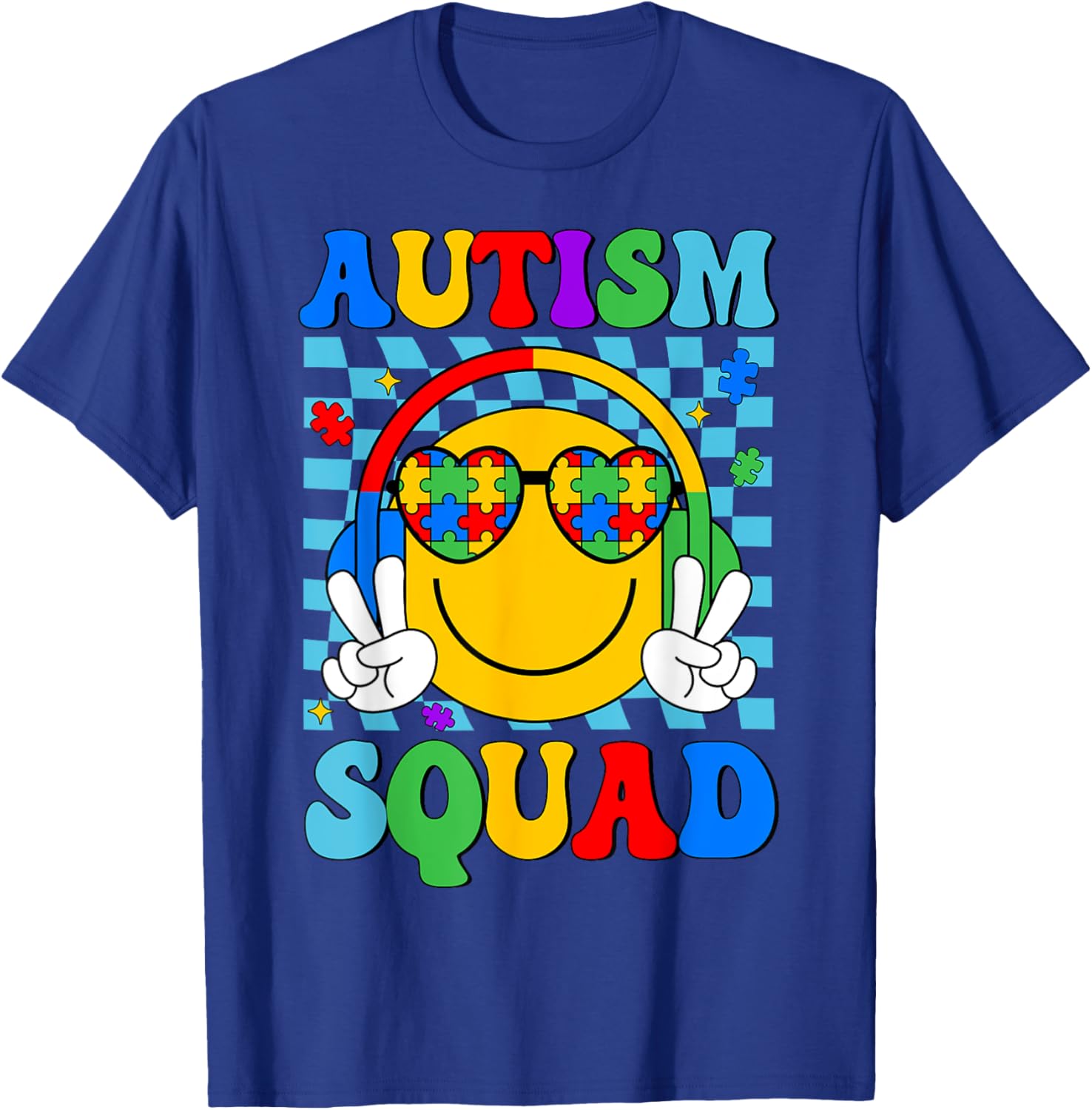 Autism Awareness Autism Squad Support Smile Face Women Men