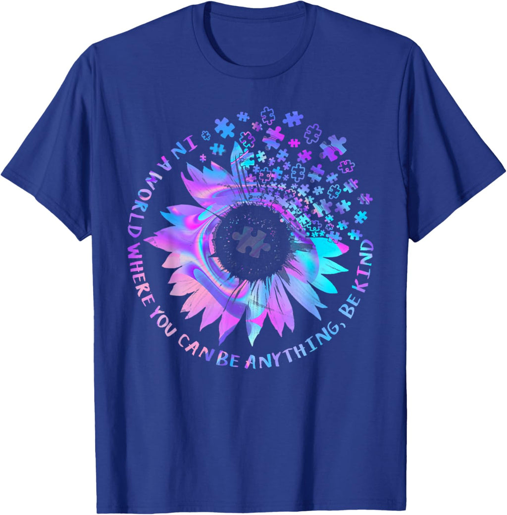 Be Kind Autism Awareness Kindness Sunflower Tie Dye Puzzle
