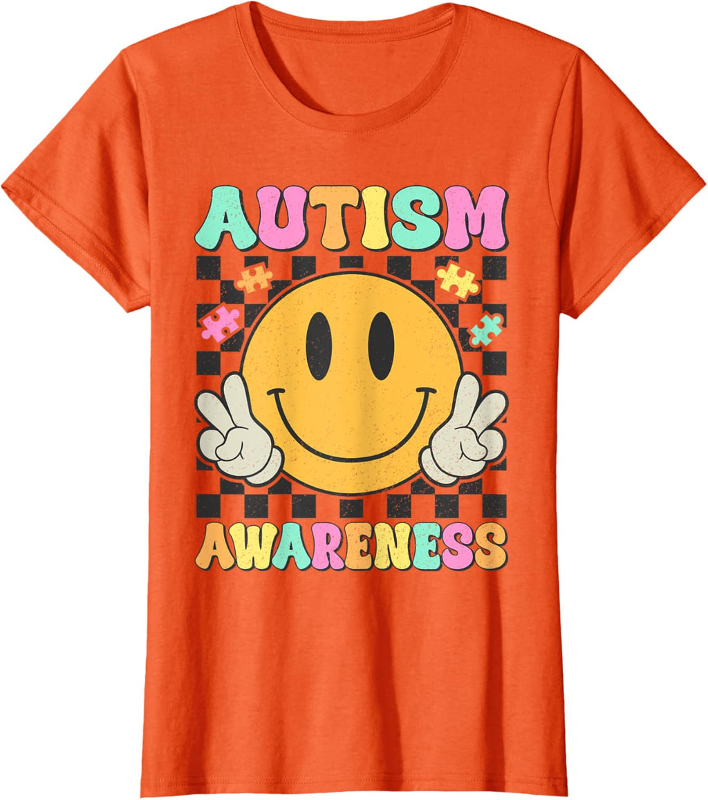 Autism Awareness Kids Men Women Smile Face Autistic Autism