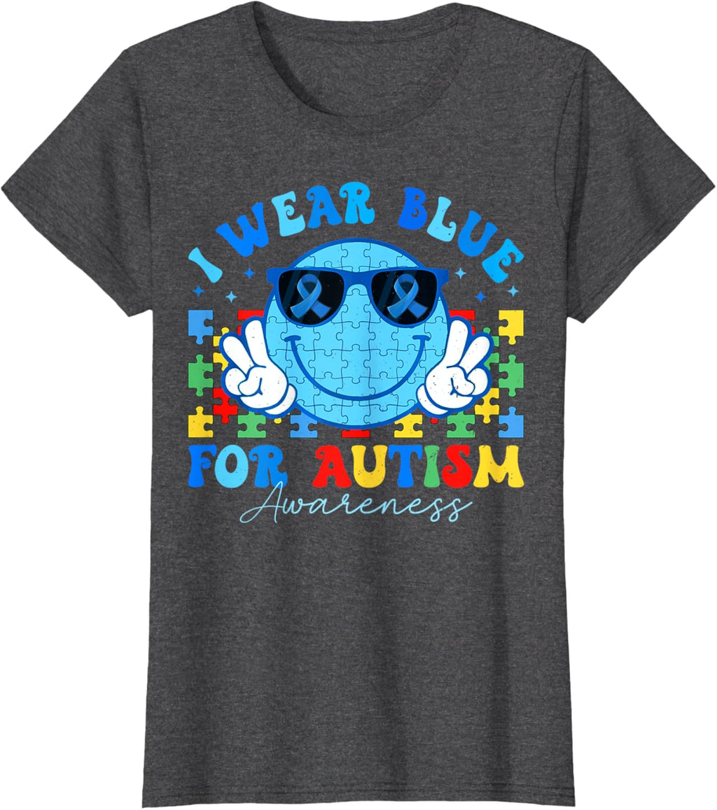 I Wear Blue For Autism Awareness Month Teacher Kids Boys