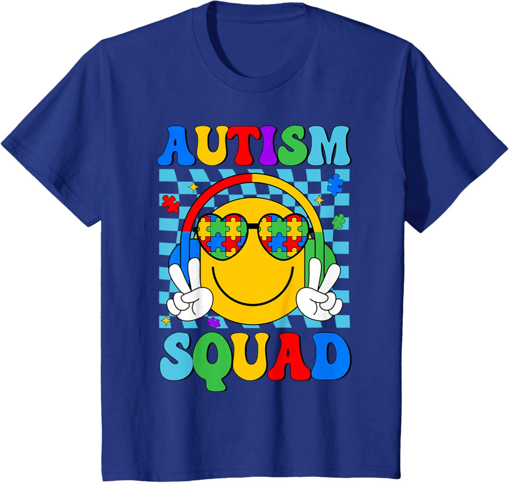 Autism Awareness Autism Squad Support Smile Face Women Men