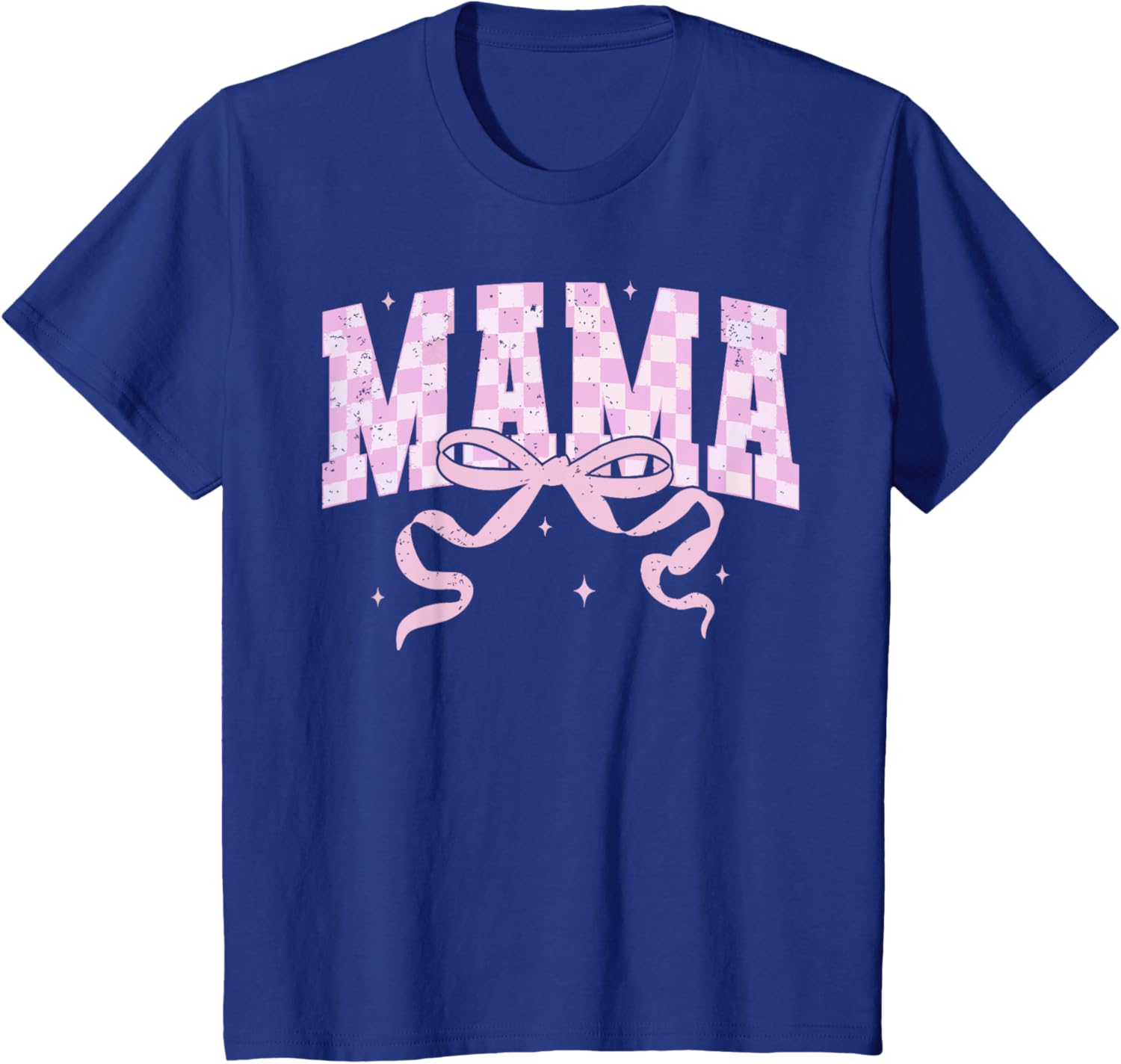 Retro Checkered Mama Coquette Mother's Day Pink Bow