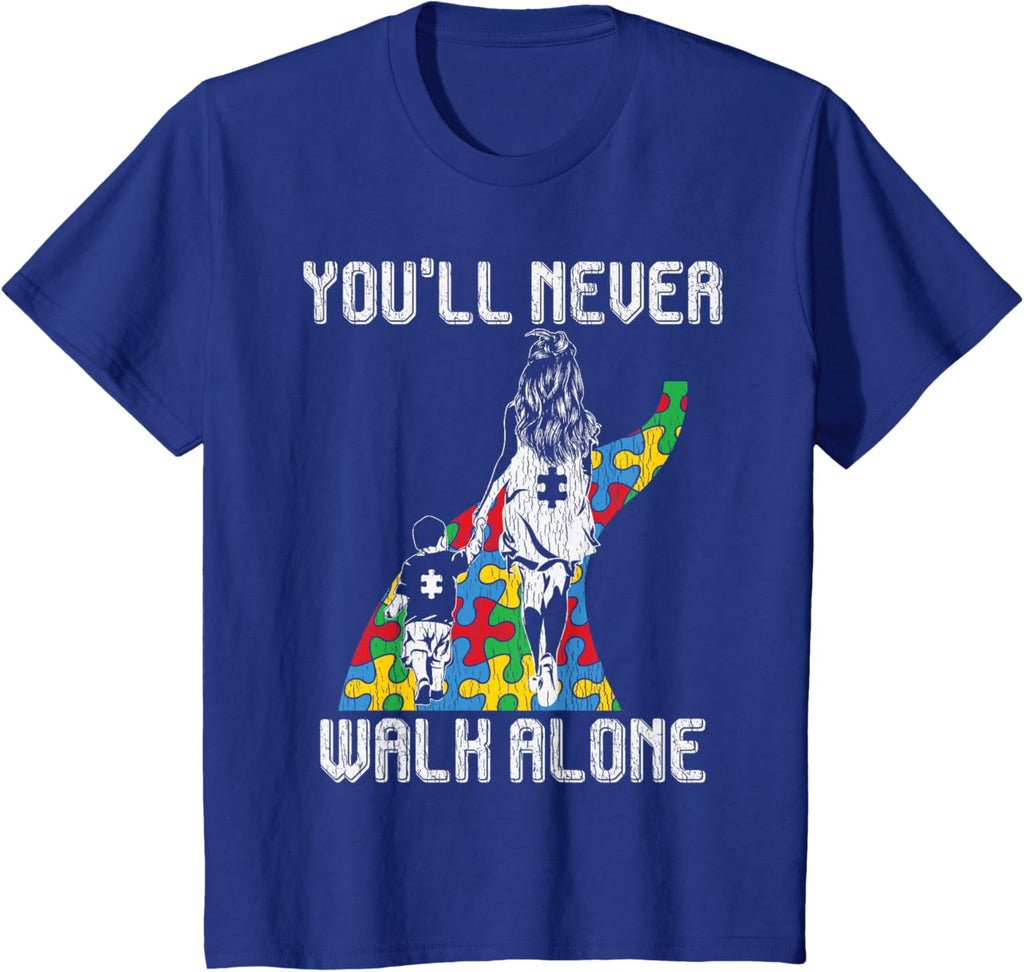 Vintage Mother Son Family Autistic Kids Autism Awareness Mom