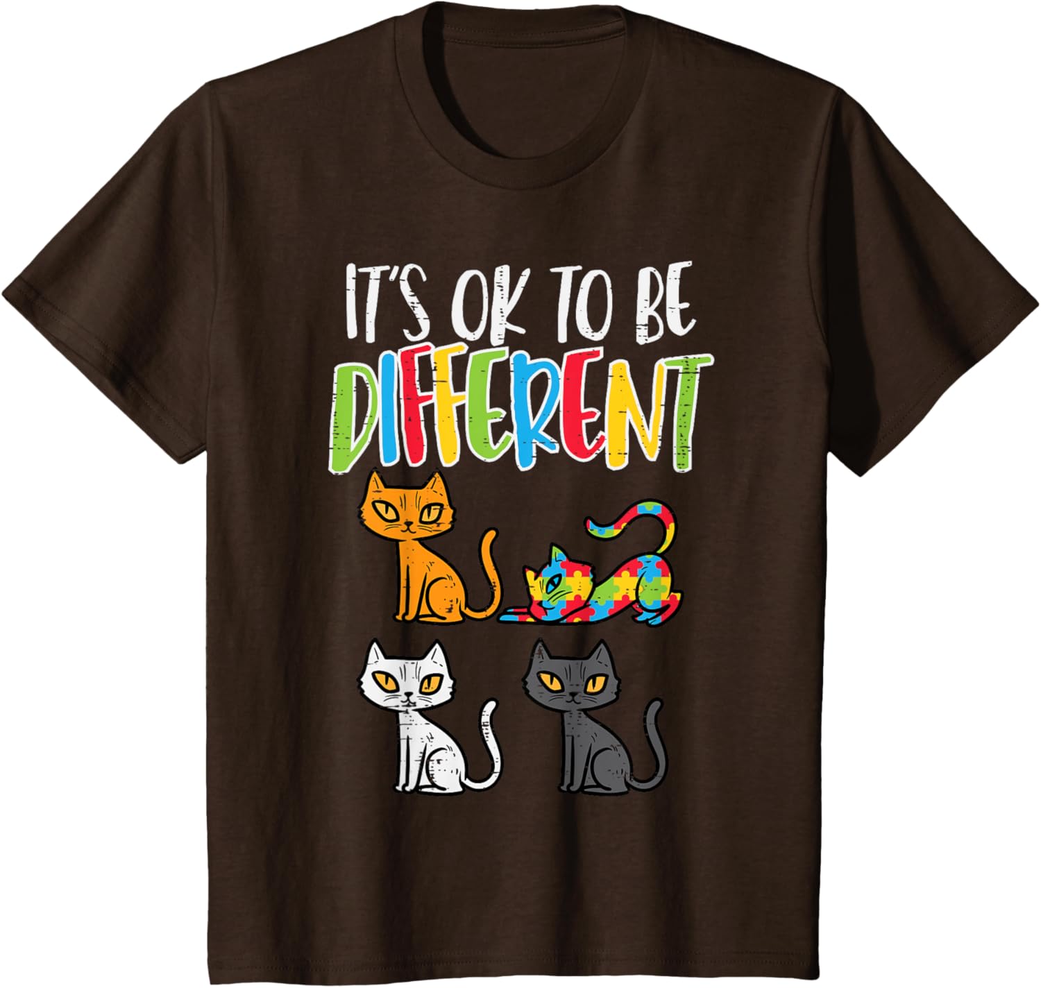 Its Ok To Be Different Cat Puzzle Cute Autism Awareness Kids
