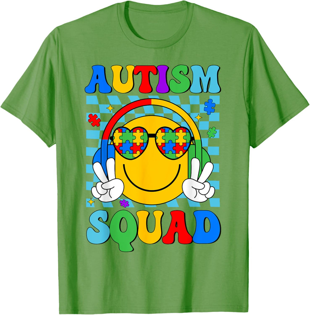 Autism Awareness Autism Squad Support Smile Face Women Men