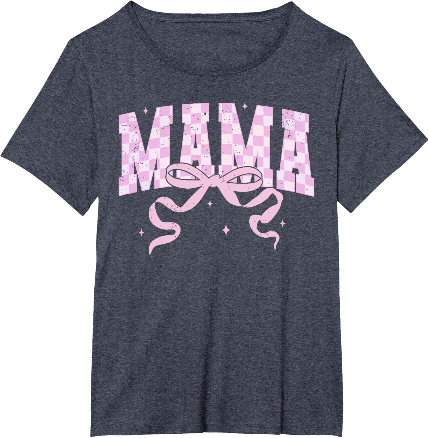Retro Checkered Mama Coquette Mother's Day Pink Bow