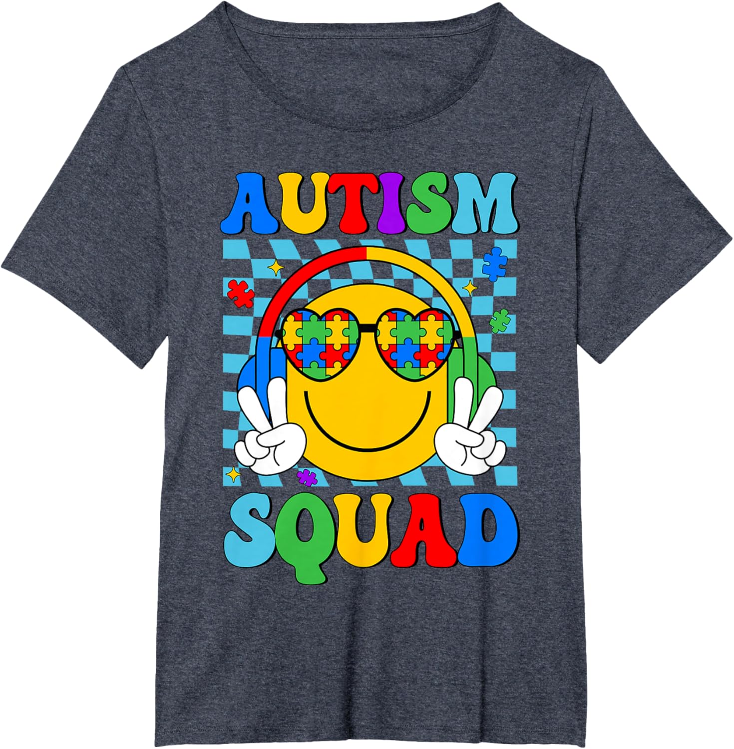 Autism Awareness Autism Squad Support Smile Face Women Men