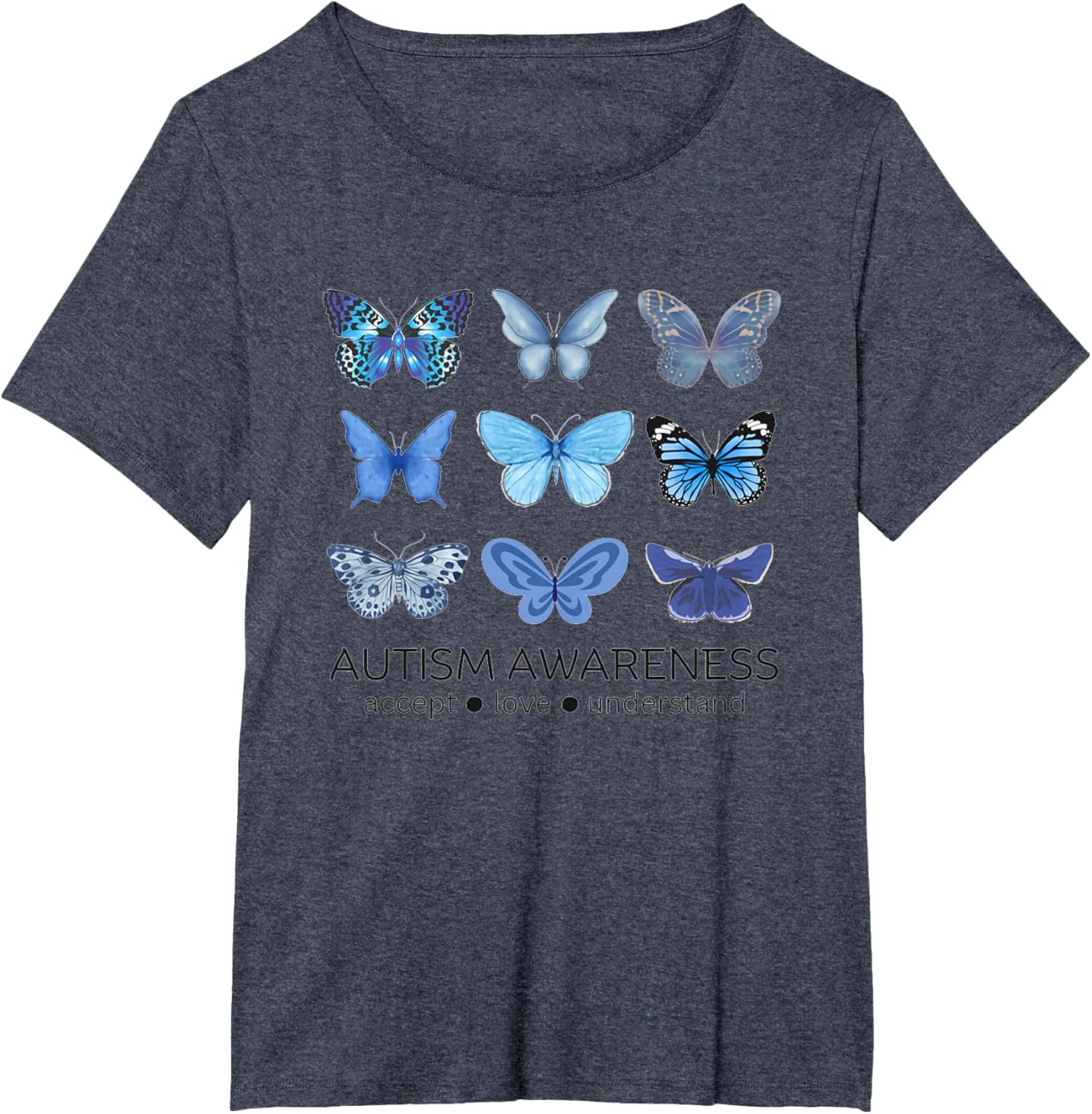 Women In April We Wear Blue Butterfly Autism Mental Health