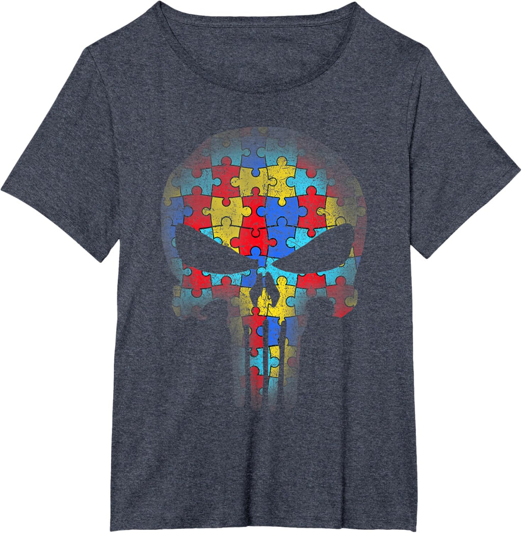 Skull Autism Awareness Puzzle Piece Mens Womens Kids