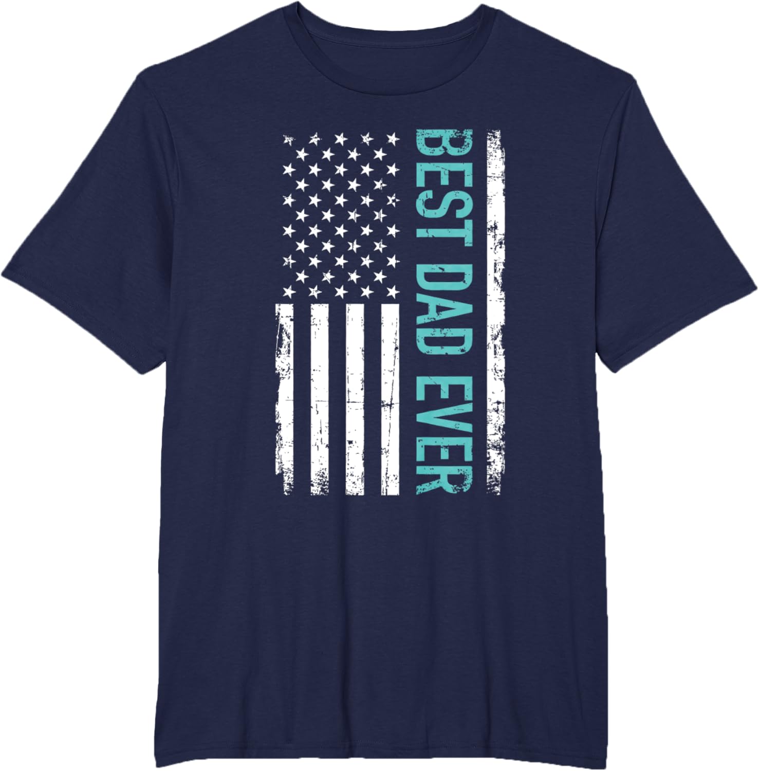 Father's day Best dad ever with US american flag Short Sleeve