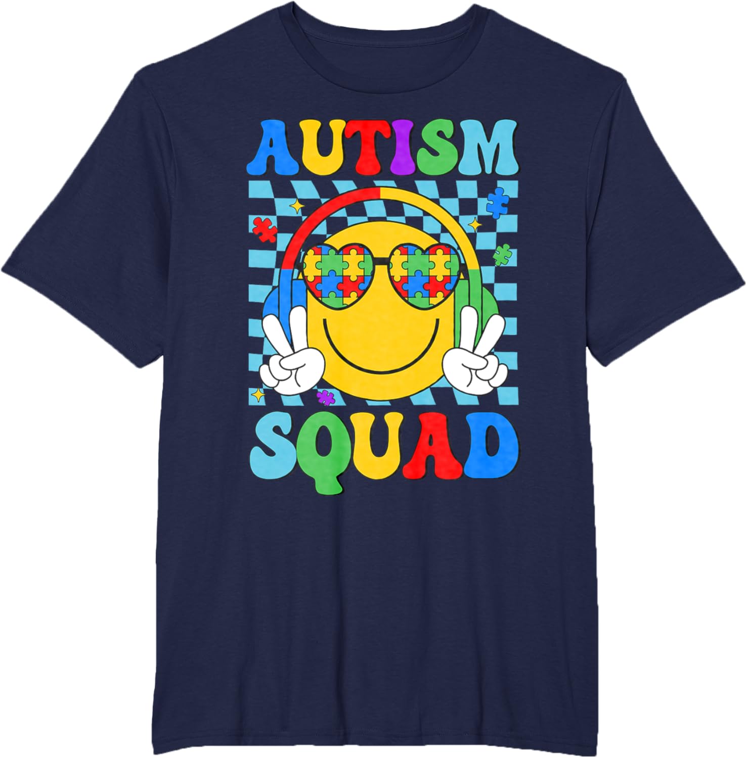 Autism Awareness Autism Squad Support Smile Face Women Men