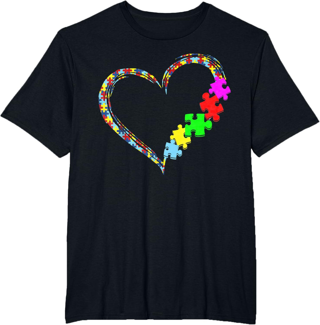 Autism Awareness Love Heart Puzzle Piece Gift Men Women