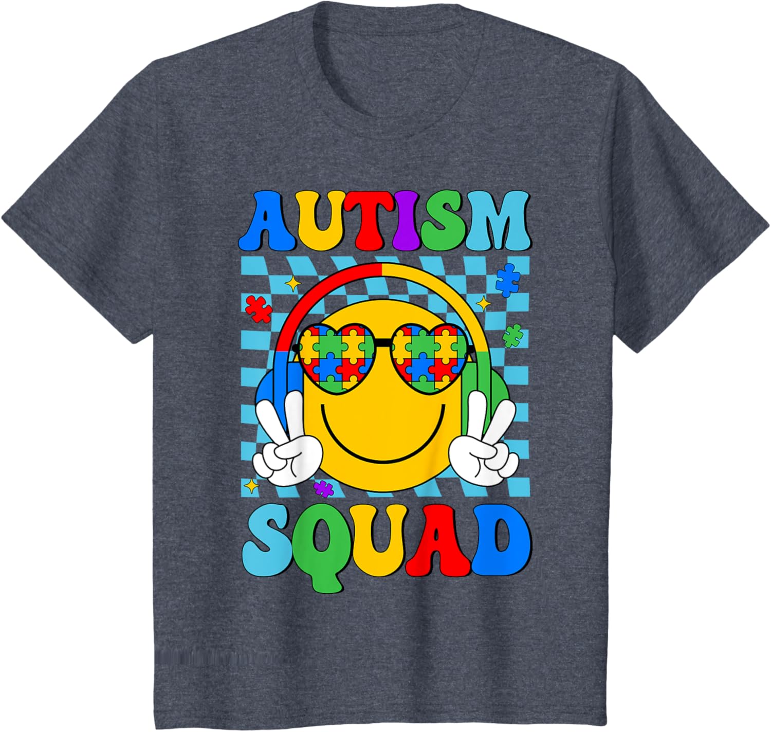 Autism Awareness Autism Squad Support Smile Face Women Men