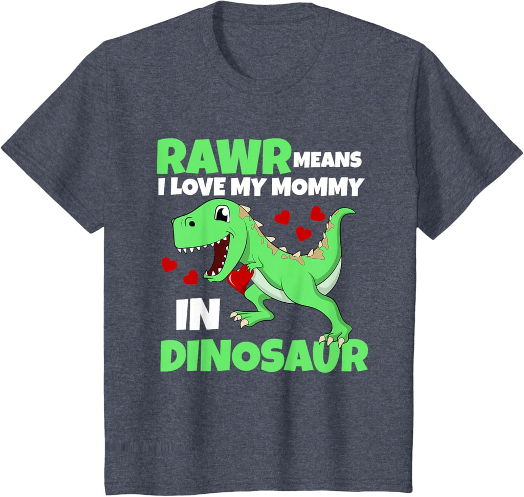 Kids I Love My Mommy Rawr Dinosaur Mom Mother's Day Toddler Boy Mother Shirt