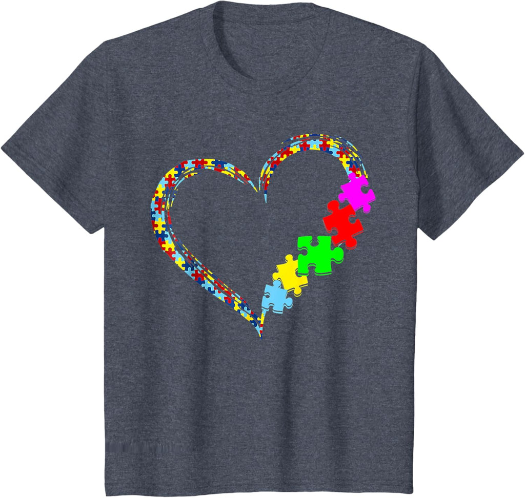 Autism Awareness Love Heart Puzzle Piece Gift Men Women
