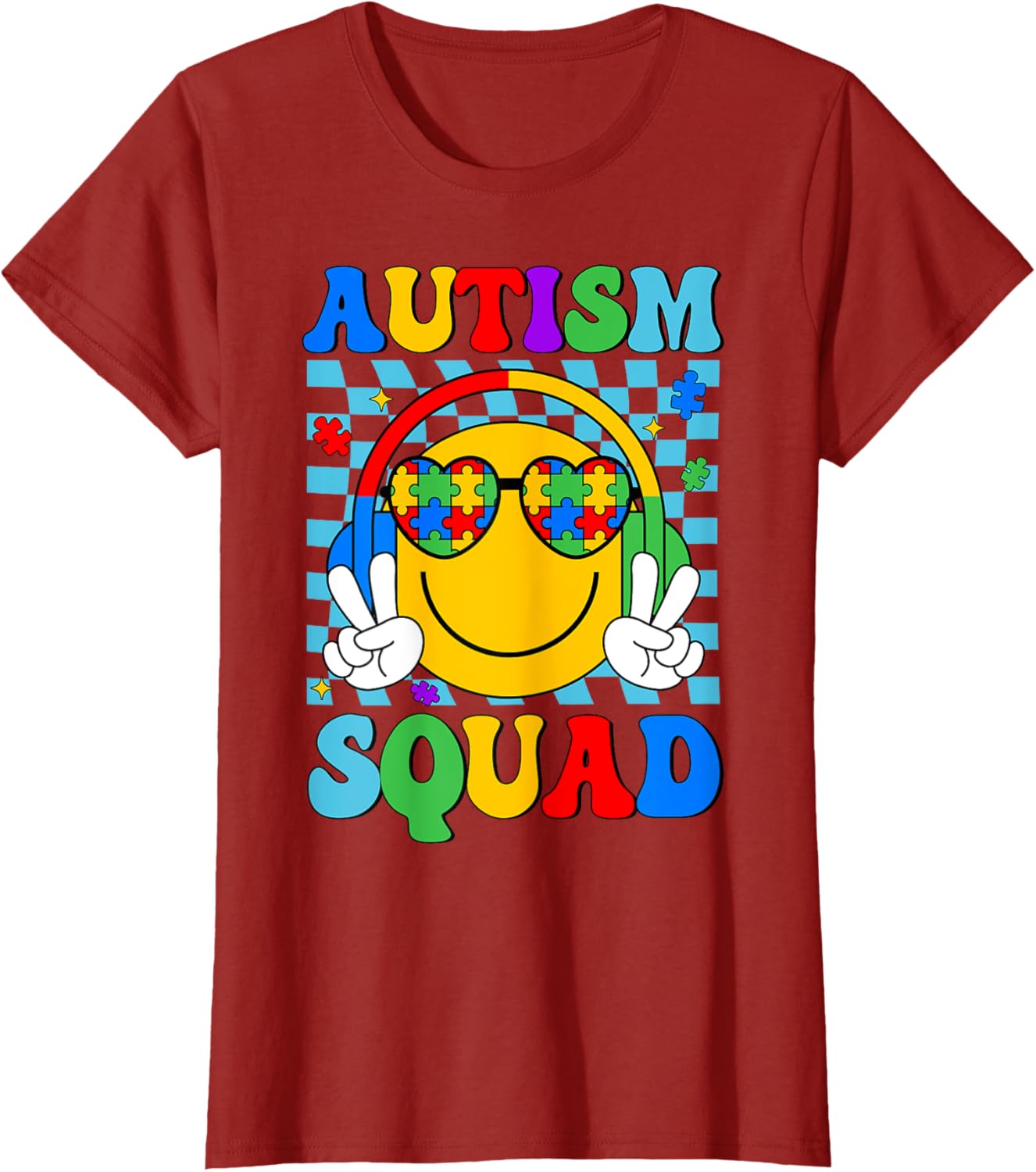Autism Awareness Autism Squad Support Smile Face Women Men