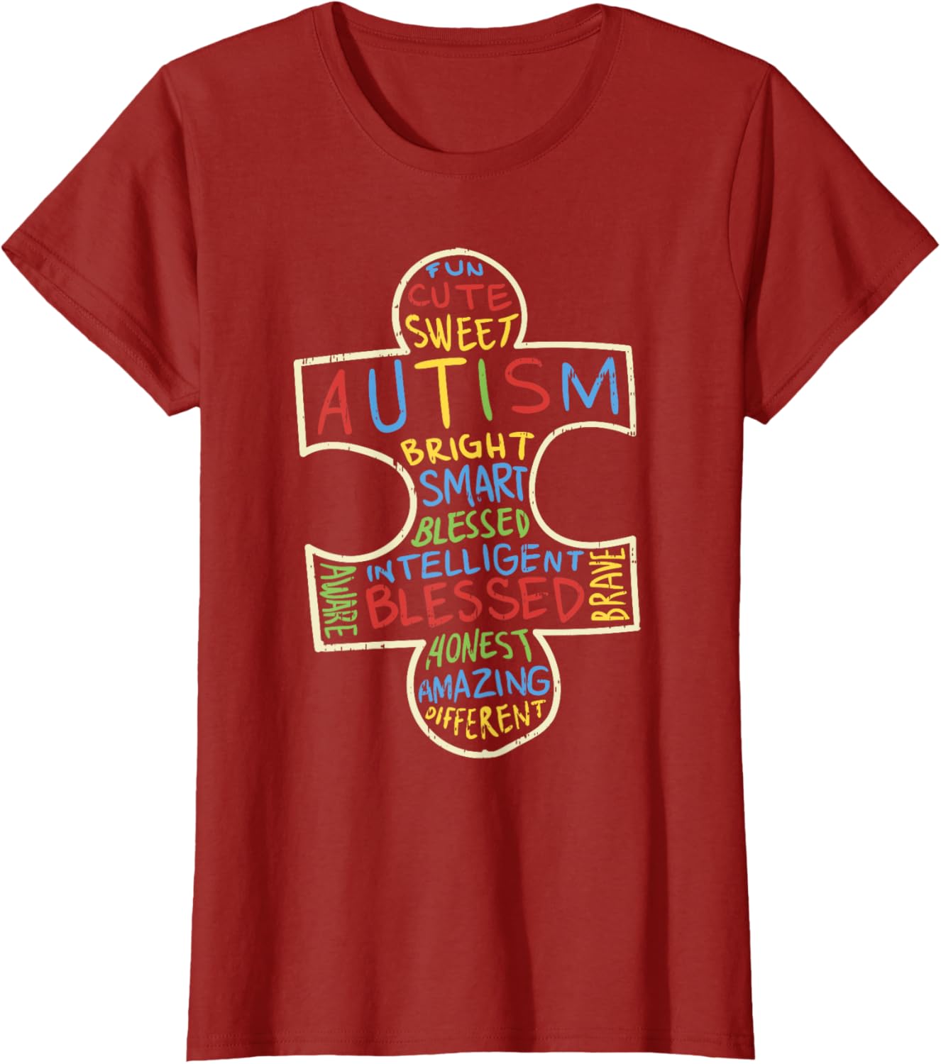 Autism Awareness Shirt Puzzle Piece Words Autistic Gift