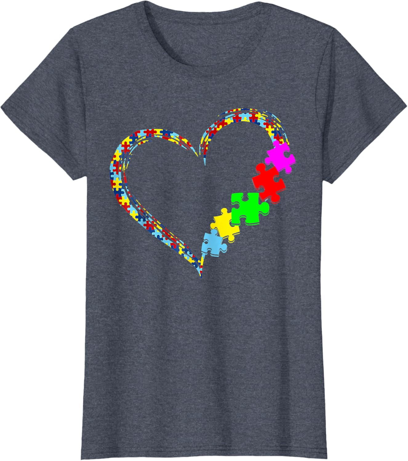 Autism Awareness Love Heart Puzzle Piece Gift Men Women