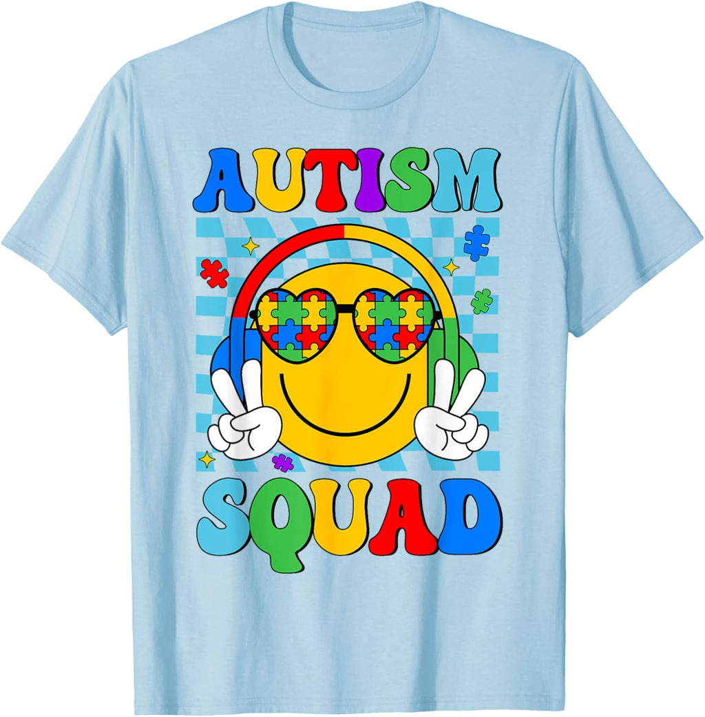 Autism Awareness Autism Squad Support Smile Face Women Men