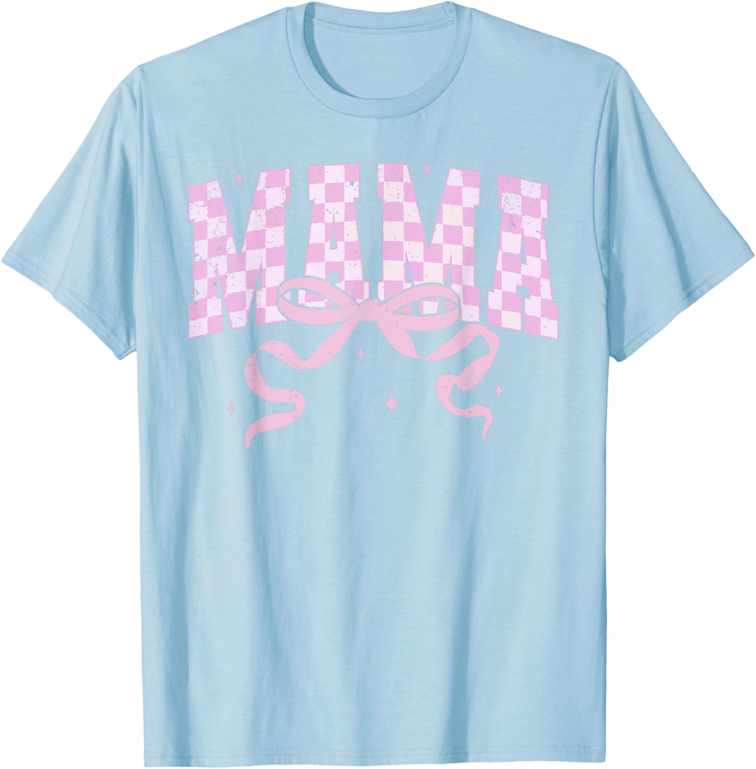 Retro Checkered Mama Coquette Mother's Day Pink Bow