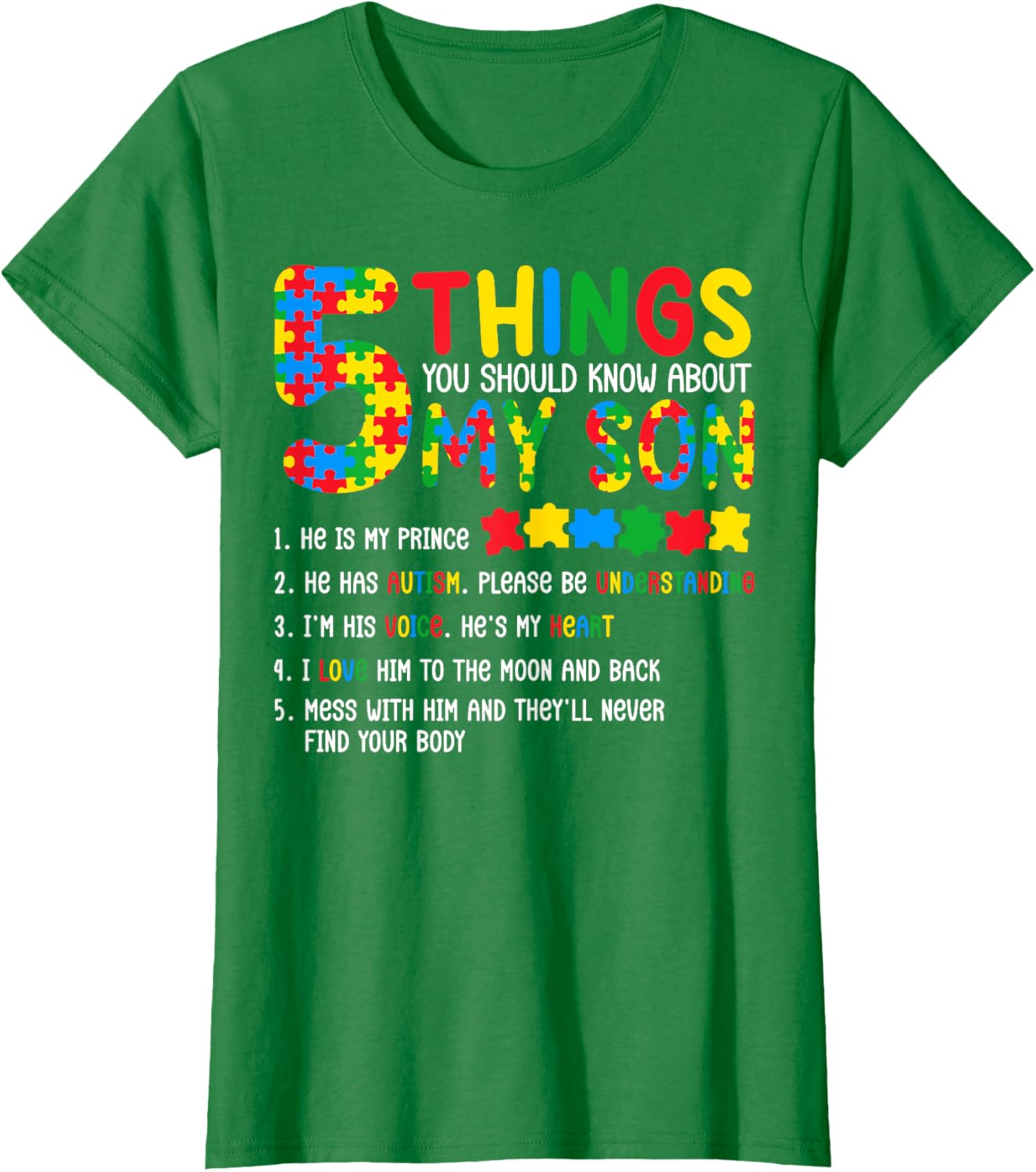 Autism Awareness Shirt 5 Things You Should Know About My Son