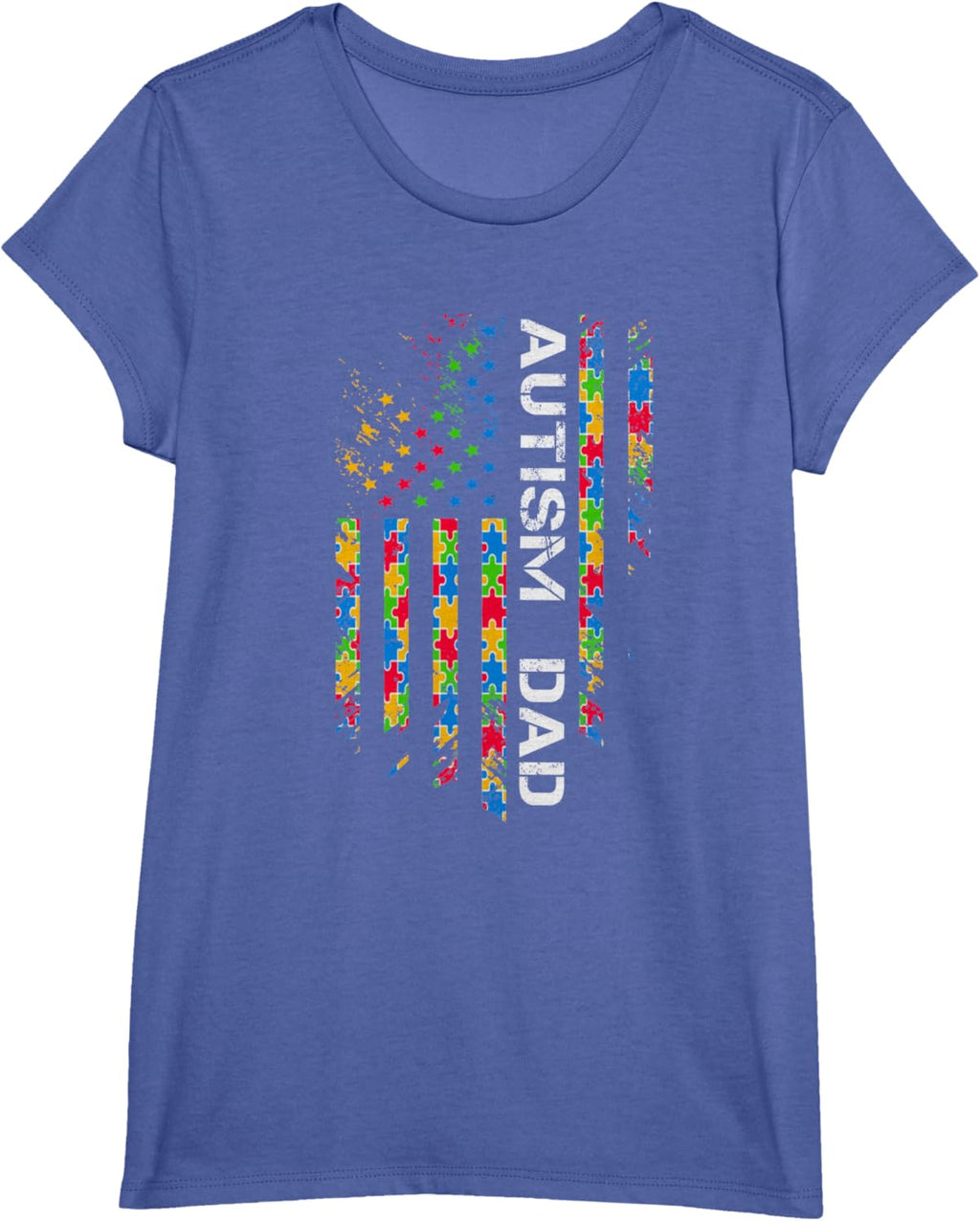 Autism Dad Awareness American Flag USA
