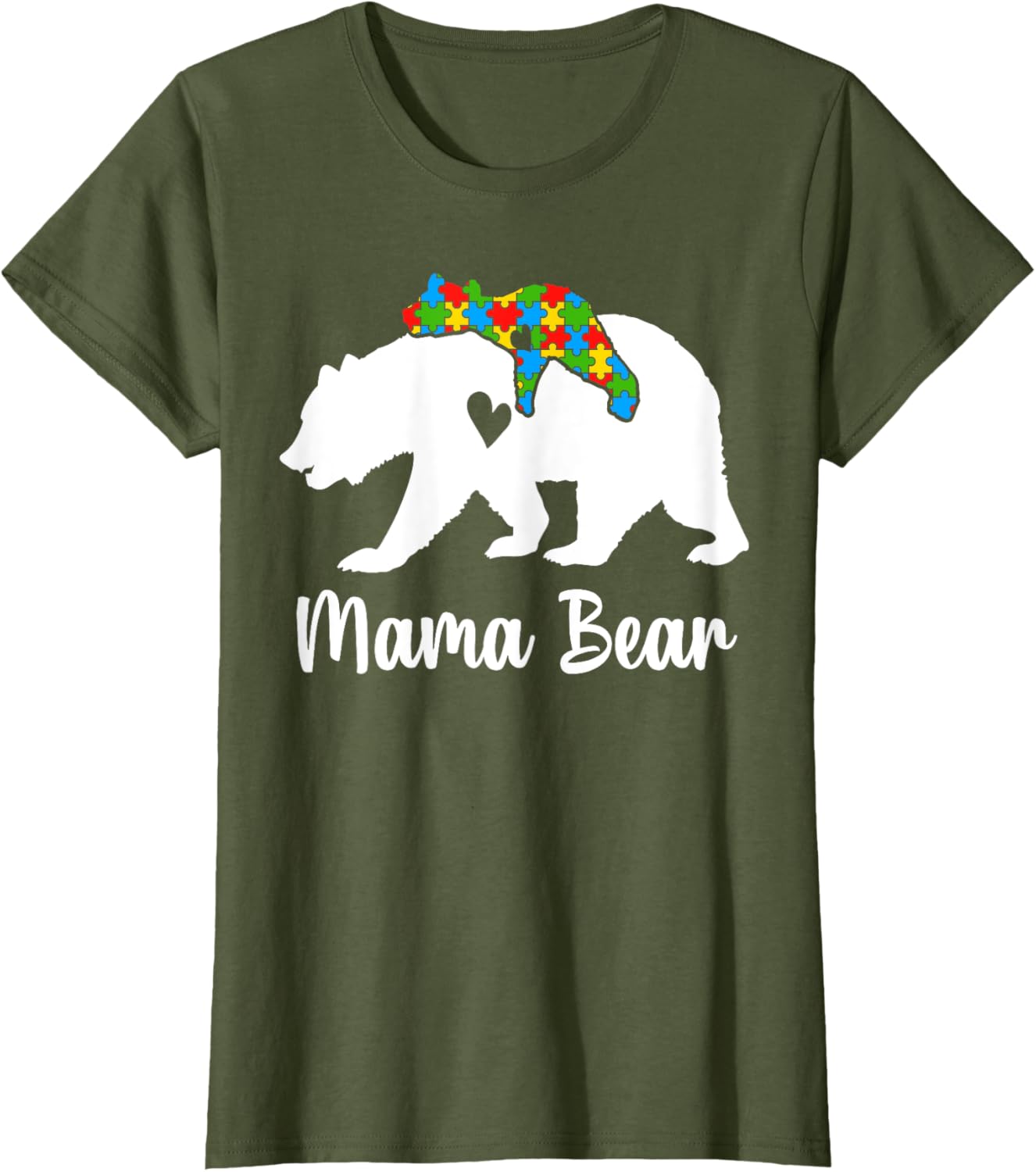 Mama Bear Love Support Autism Awareness Bear Family