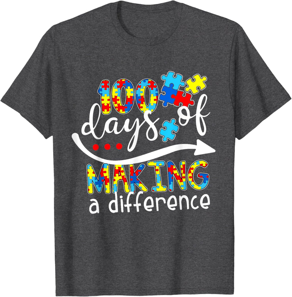 Autism 100 Days 100th day of school teacher autism awareness