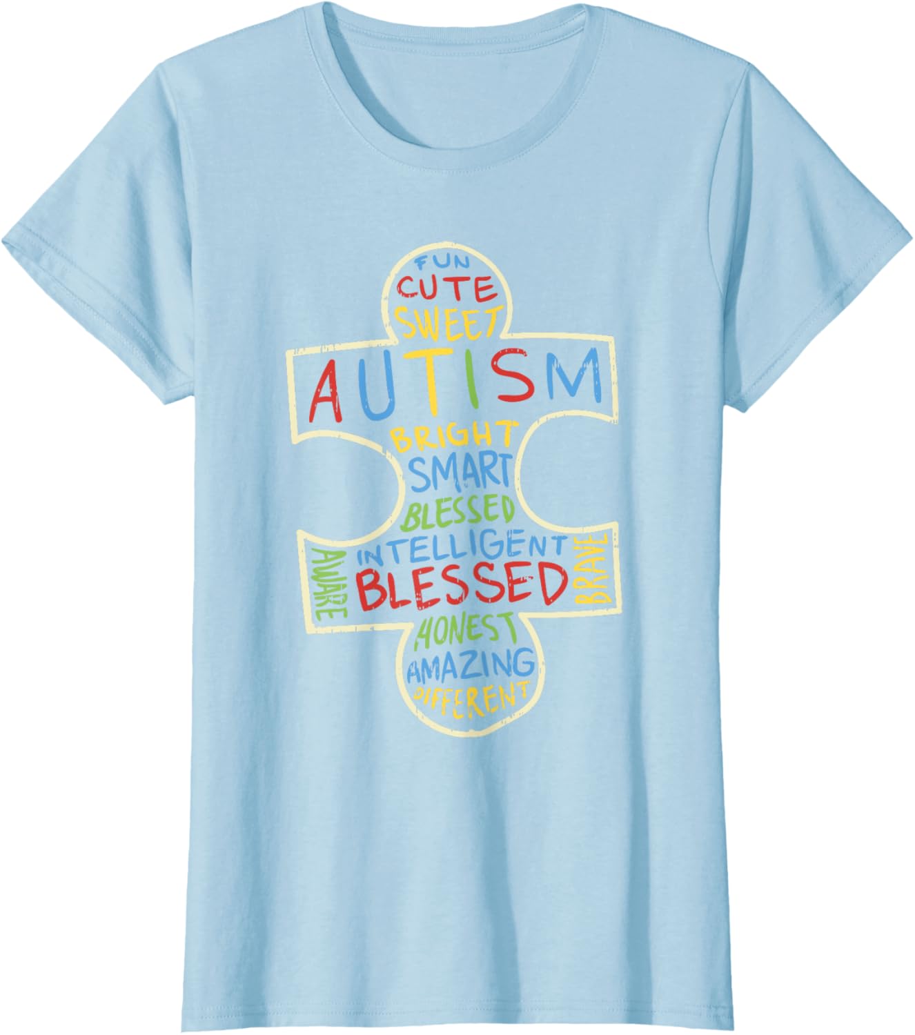 Autism Awareness Shirt Puzzle Piece Words Autistic Gift