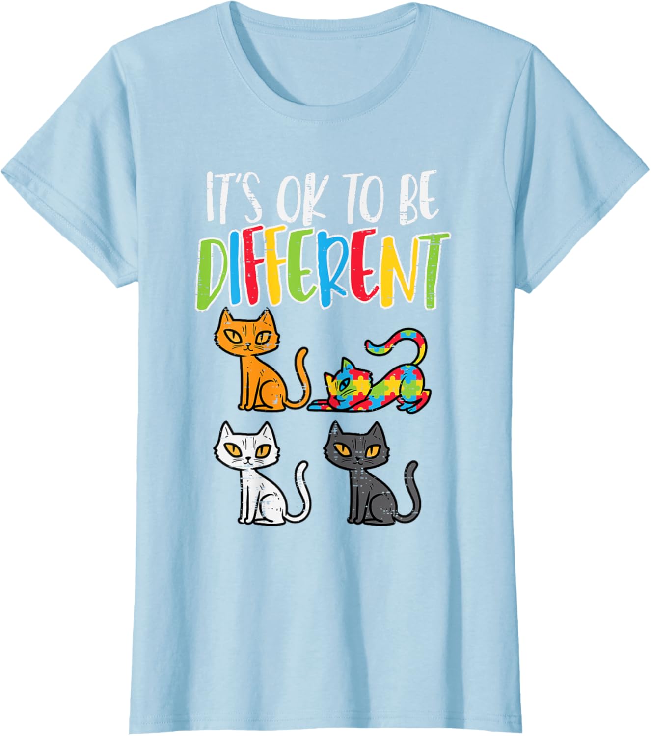 Its Ok To Be Different Cat Puzzle Cute Autism Awareness Kids