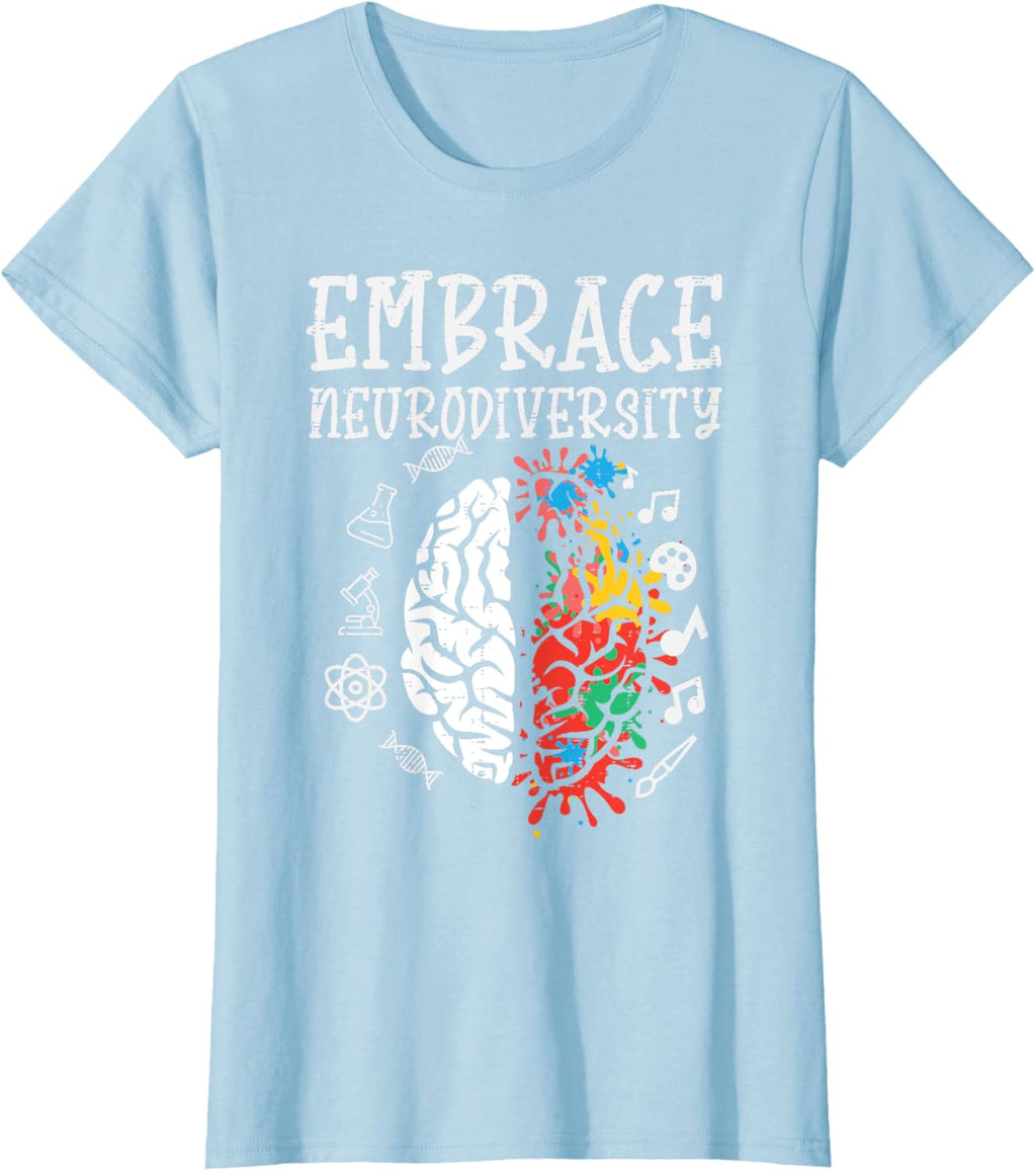 Embrace Neurodiversity Autism Awareness ASD Men Women Kids