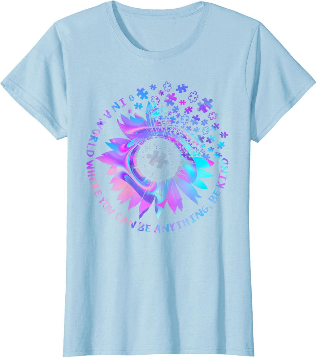 Be Kind Autism Awareness Kindness Sunflower Tie Dye Puzzle