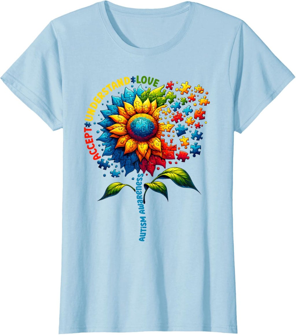 Autism Awareness Sunflower Men Women kids Autism Sunflower