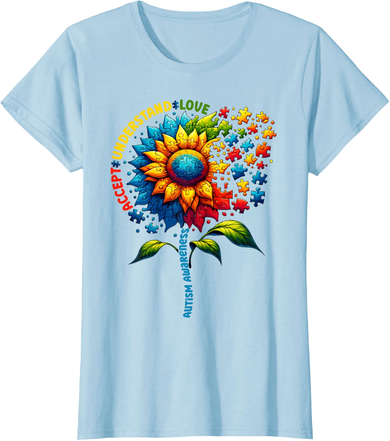 Autism Awareness Sunflower Men Women kids Autism Sunflower