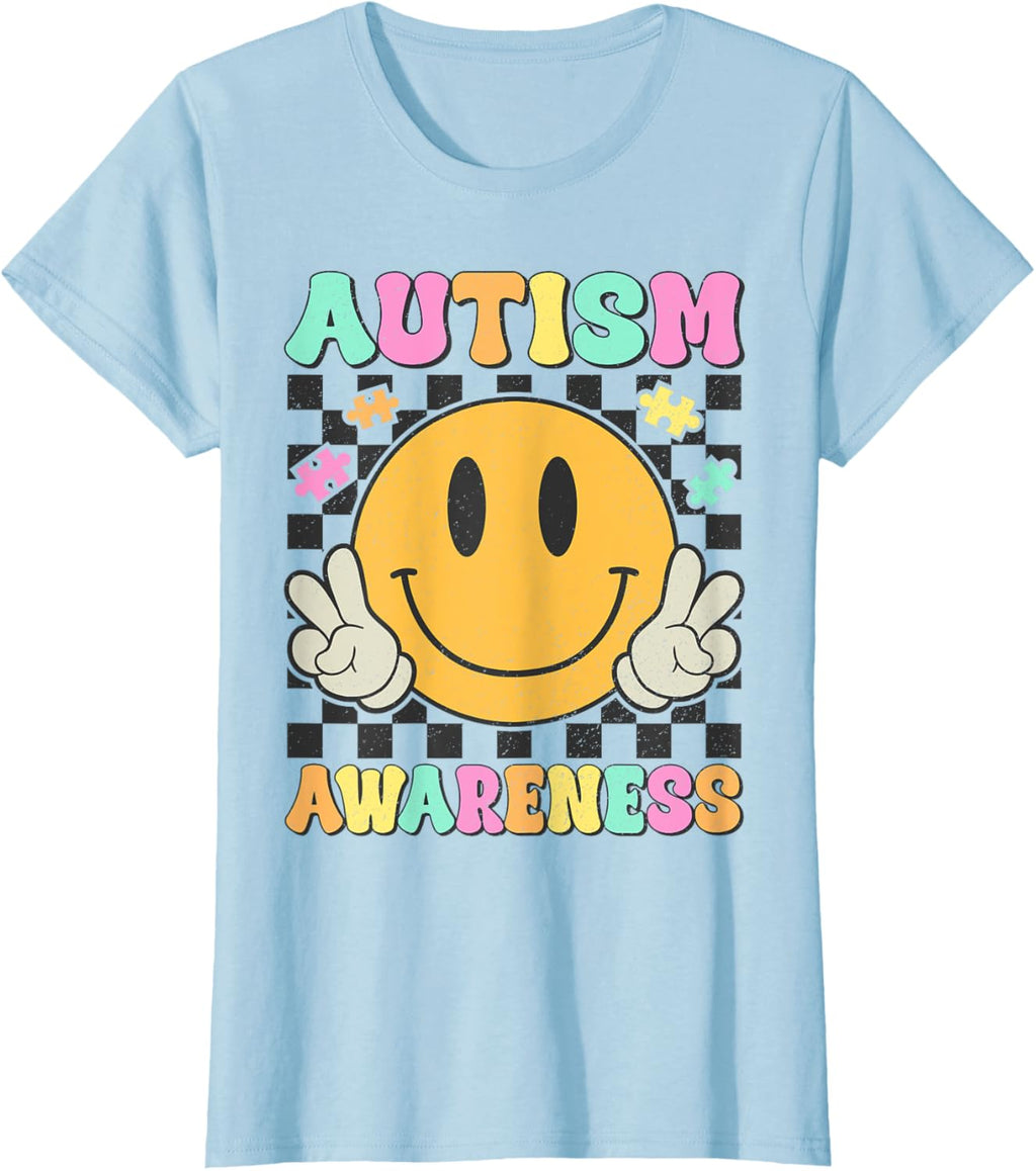 Autism Awareness Kids Men Women Smile Face Autistic Autism