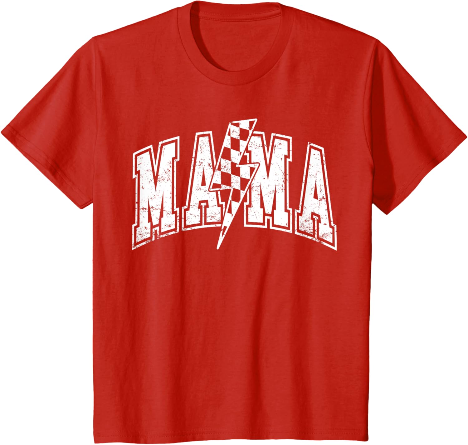 Mama Lightning Bolt Checkered Varsity Mom Women Mother's Day Mother Shirt