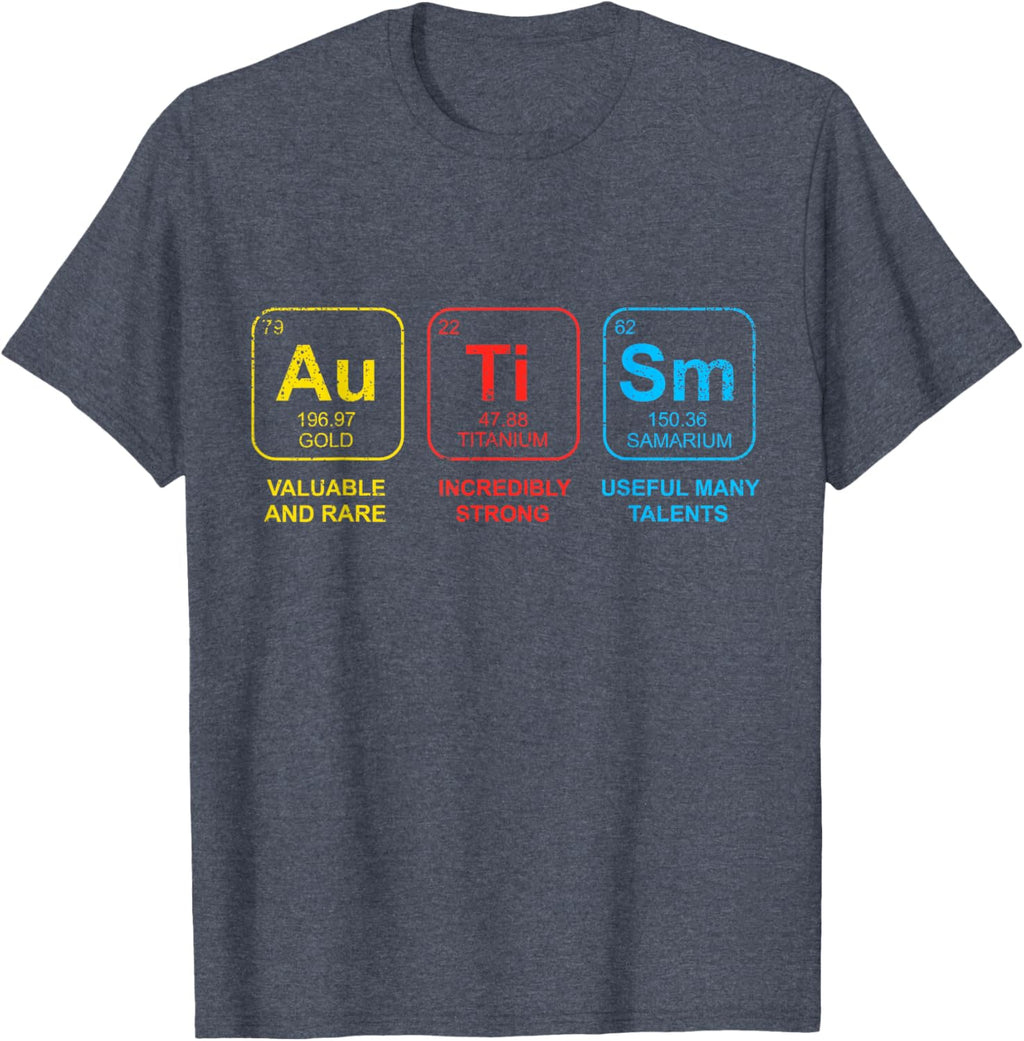 Autism Awareness Women Men Kids Elements Periodic Table ASD