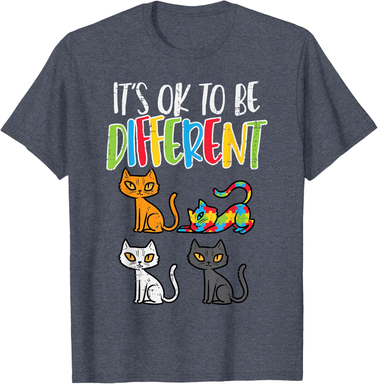 Its Ok To Be Different Cat Puzzle Cute Autism Awareness Kids