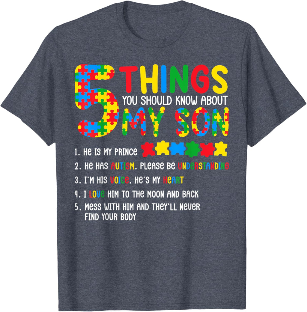 Autism Awareness Shirt 5 Things You Should Know About My Son